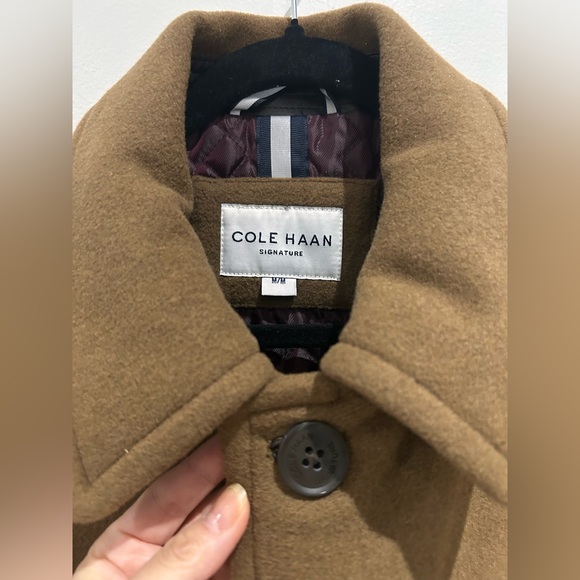 Brand New with Tags Cole Haan Men's Car Coat Wool Blended Caramel Color Size M - Picture 5 of 16